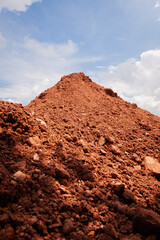 Earthworks and soil pile formation construction site landscape outdoor ground level natural elements