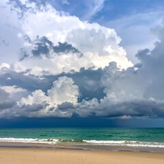Dramatic beach cloudscape