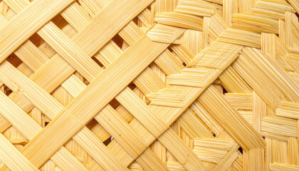 Close-up of woven light-colored natural material, creating a patterned surface