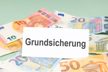 Citizen money, german language, basic guarantee money security, new financial help reform for unemployment in Germany, social issue