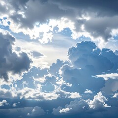 Dramatic cloudscape, sunlit gaps