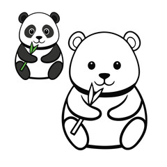 A cute panda sits peacefully munching on bamboo stalks in a lush forest. This coloring page captures the panda’s calm charm and natural beauty, perfect for animal lovers.
