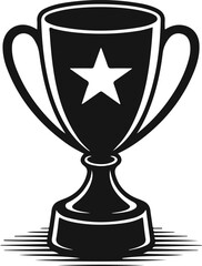 Trophy cup with star silhouette