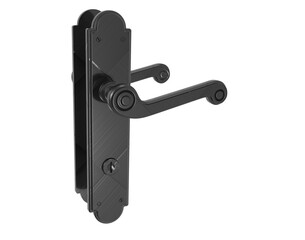Elegan matte black door handle set with keyhole