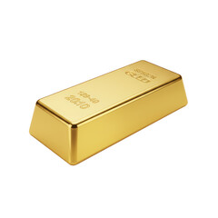 Isolated luxurious gold bullion bar reflecting light, a symbol of prosperity and stability against
