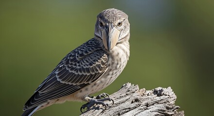 Juvenile Gila Woodpecker Perched on Wood in Arizona Desert.