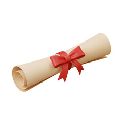 Celebrate success with this graduation scroll tied with a red ribbon, ideal for awards, achievements, and special occasions with academic recognition