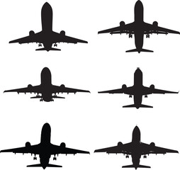silhouettes of airplanes vector