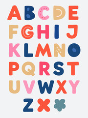Children colorful abjad with playful style