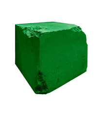 Industrial Style green Concrete Podium with Jagged Cracks and Textured Surface, Perfect for Product Presentation Isolated on background with clipping path.