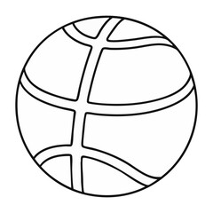 Naklejka premium Basketball Outline Vector Illustration Isolated Sport Ball