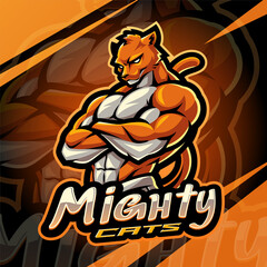 Mighty cats esport mascot logo design