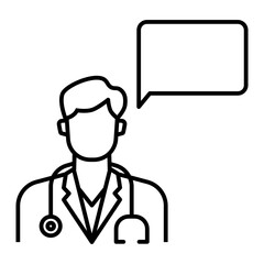 doctor consultation line icon with editable stroke