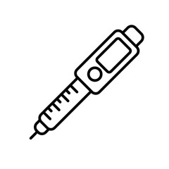 insulin pen  line icon with editable stroke