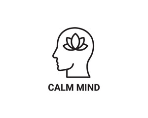 Calm mind illustration icon vector design illustration