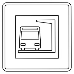 Bus station sign