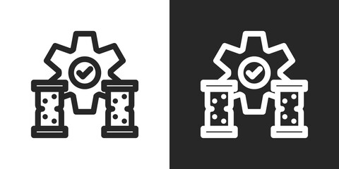 Efficiency Icon Set in Black and White Outline Style