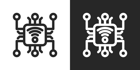 IoT Icon Set in Black and White Outline Style