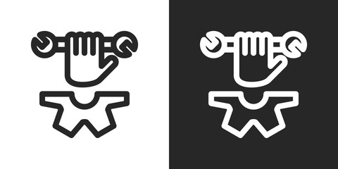 Maintenance Icon Set in Black and White Outline Style