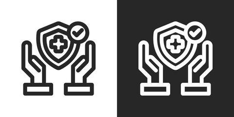 Safety Icon Set in Black and White Outline Style