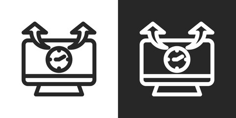 Uptime Icon Set in Black and White Outline Style