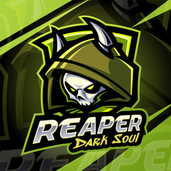 Reaper dark soul esport mascot logo design