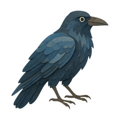 Fototapeta premium PNG Artistic blue crow illustration.