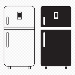 Fridge icon vector set. Refrigerator icon, vector logo. Silhouette of refrigerator, Fridge symbol and sign. Electronic equipment Vector illustration of fridge. EPS 10.