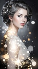 Elegant woman in a dreamy light