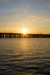 Fototapeta premium Sunset Scenery of Qianhai Bay, Shenzhen, Guangdong Province