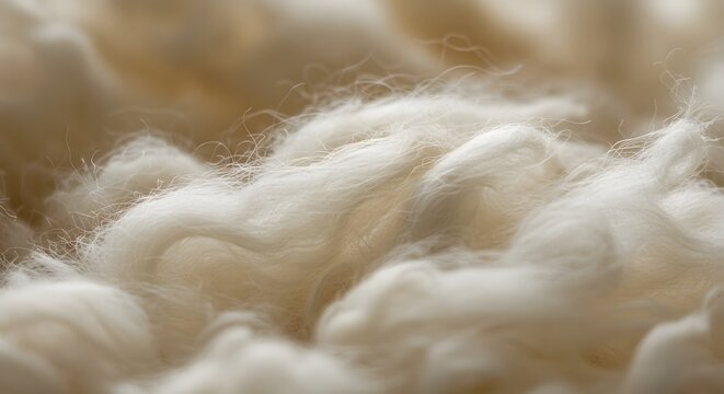 Soft fluffy raw wool