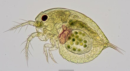 Microscopic View of a Water Flea Showing Gut and Brood Pouch The Concept of Aquatic Ecology

