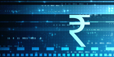 Indian Rupee symbol on financial Background, Growth of Indian stock market, Abstract finance background, Stock market Concept background