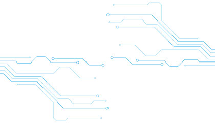 Circuit Board Electronics Digital Technology Banner Blue. Central Computer Processors CPU Concept. Motherboard Digital Chip. Abstract Blue Technology Background.
