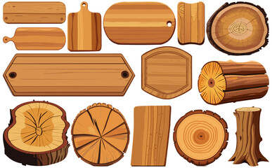 木製看板ベクターイラストセット