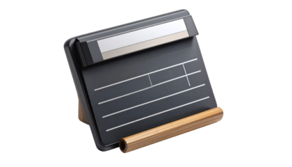 Blank Film Clapperboard Slate on Black Background - Professional Movie Production & Cinema Symbol for Video, Filmmaking, and Project Starts