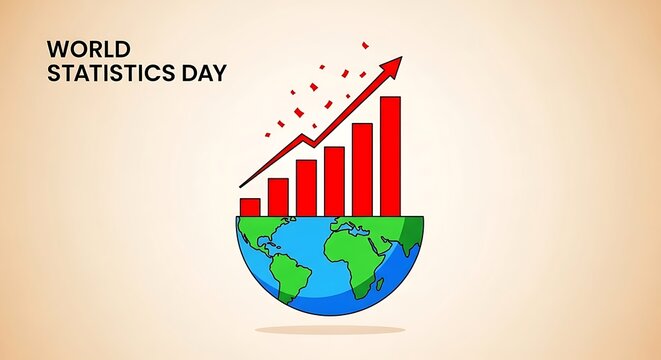 World statistics day global growth and data analysis concept