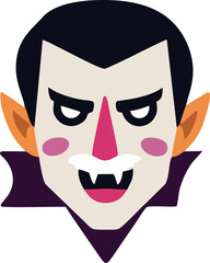 Cartoon vector illustration of a smiling man and woman wearing glasses with Halloween skull and football elements