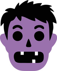 Funny Cartoon Zombie Face Illustration