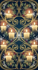Candlelight Symmetry - A Warm and Festive Holiday Pattern.