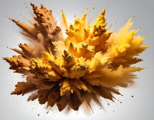 Explosion of vibrant yellow and brown pigments
