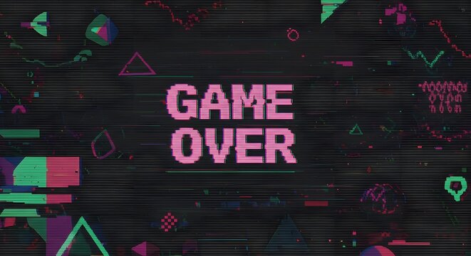 Retro game over screen