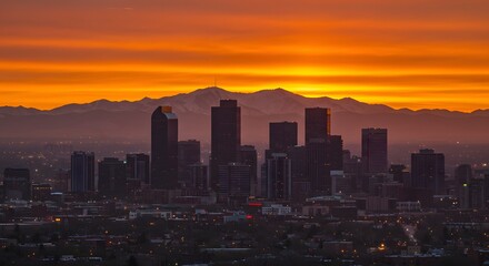 Fototapeta premium Sunrise city skyline view