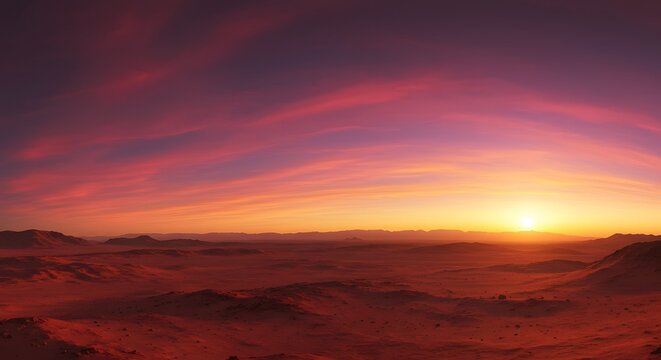 Sunrise over desert landscape