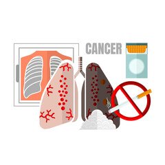 Cigarette Causes Lung Damage and Cancer — Anti Vaping Health Illustration