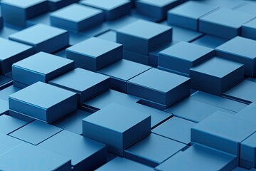Obraz premium Abstract pattern of overlapping blue cubes