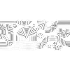 Minimalist Abstract Art - Geometric Lines and Circles in Neutral Tones.