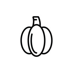 Outline of a pumpkin showing its round body vertical groove and short rectangular stem
