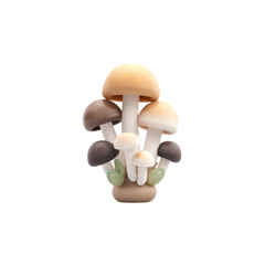 Mushrooms with fungi, isolated, food, and nature.