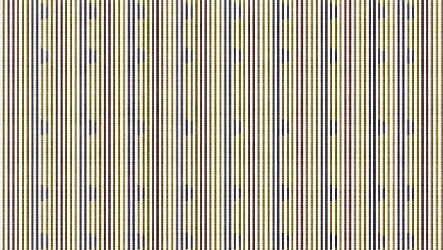 Vertical stripes of varying colors form a geometric pattern, featuring dark blue, olive green, and maroon lines against a white background, creating a visually dynamic composition in a repeating...